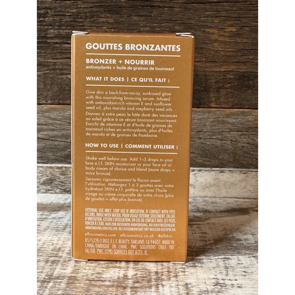 e.l.f. Skin Bronzing Drops Copper‎ Gold Bronze 1 oz | Glowy Gift Idea ✨